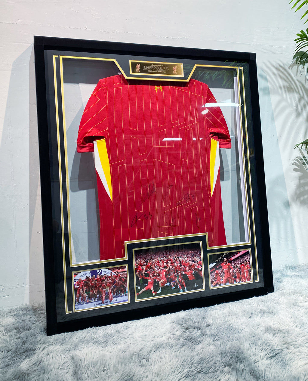 Liverpool FC New Season Home Multi-Player Team Signed Jersey Framed Display