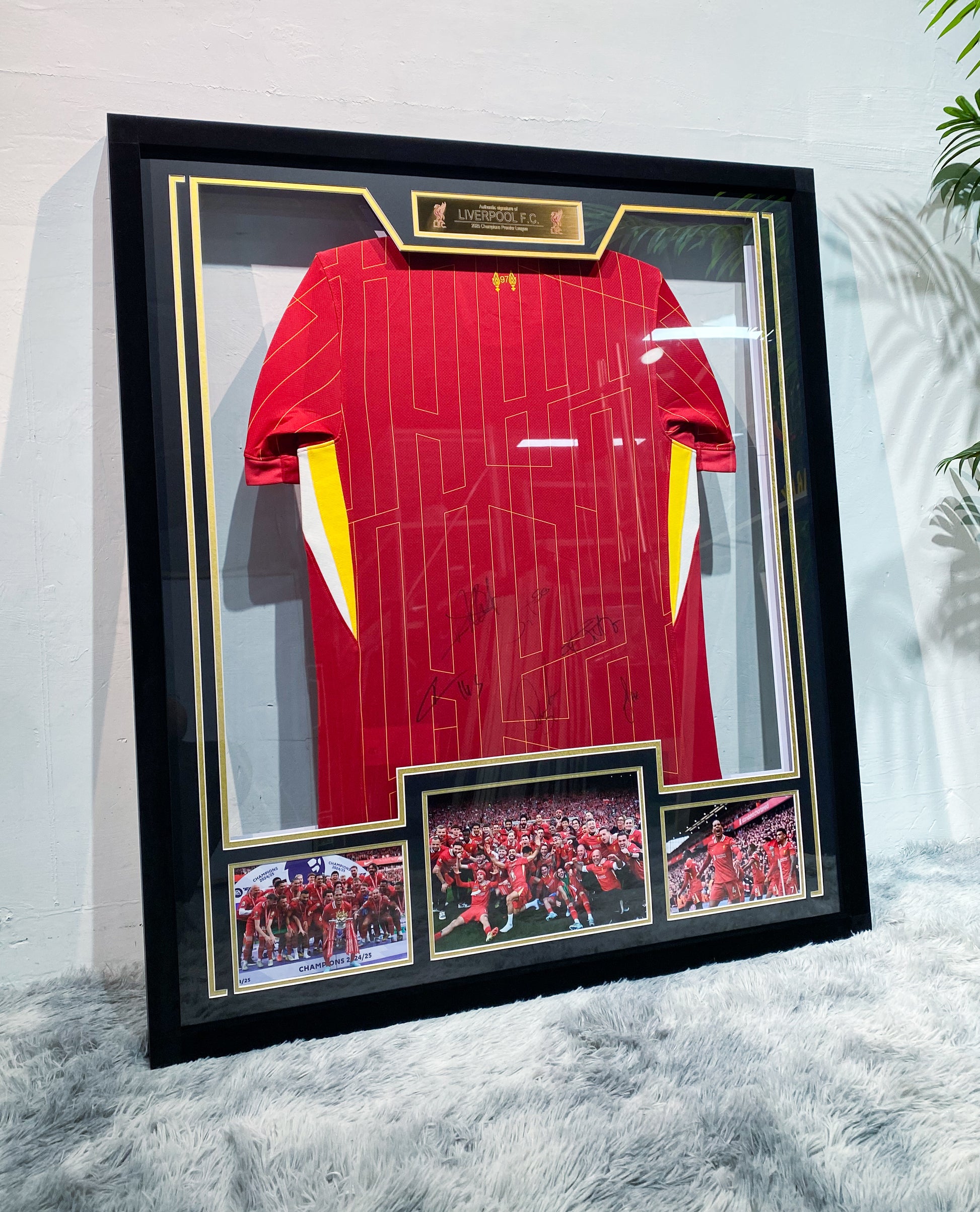 Liverpool FC New Season Home Multi-Player Team Signed Jersey Framed Display