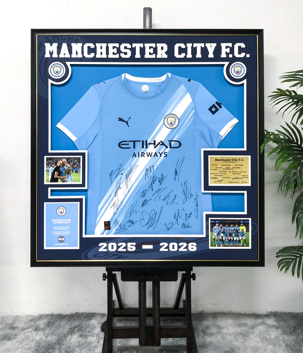 Erling Haaland Manchester City FC Framed Signed Jersey