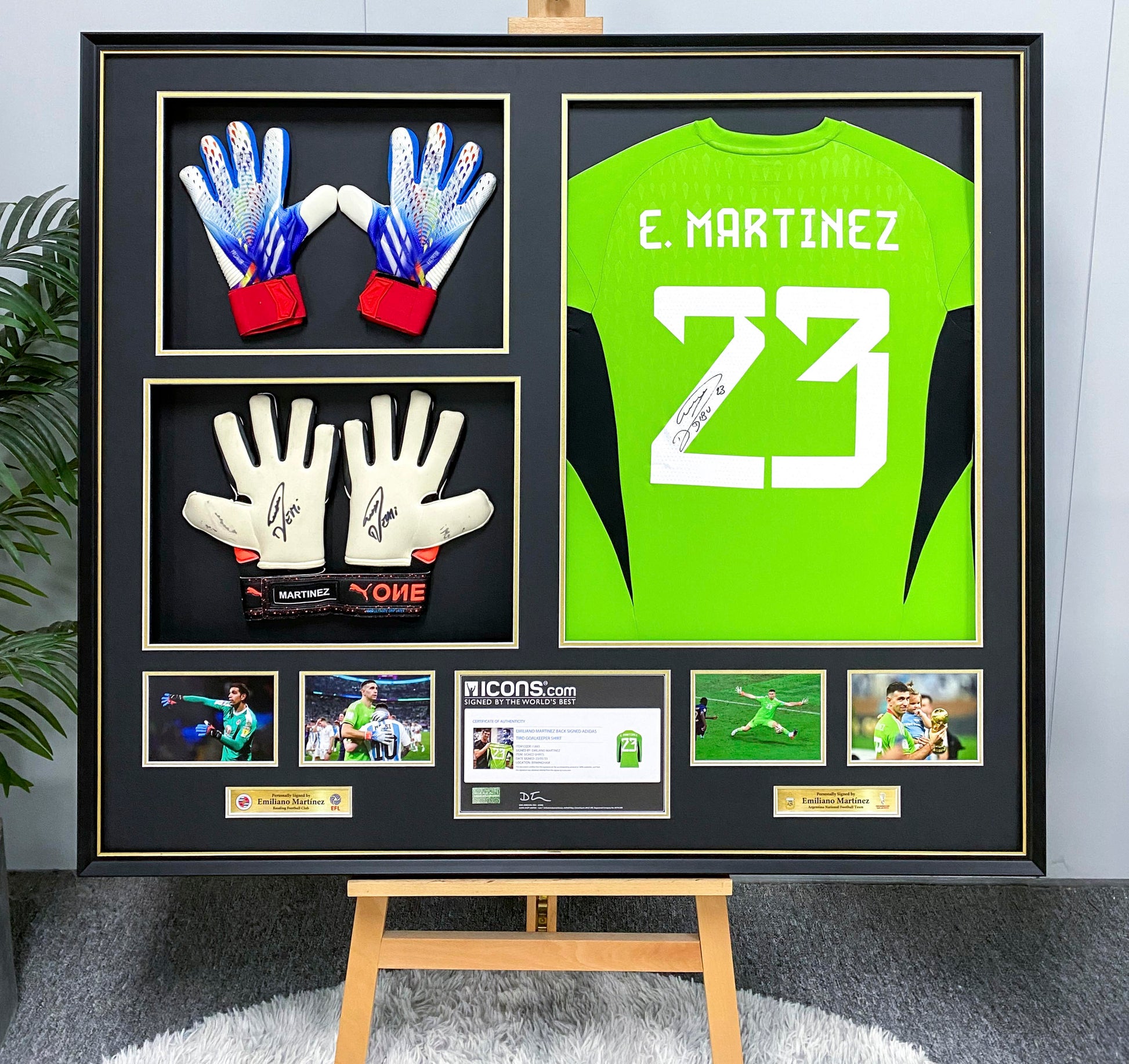 Emiliano Martinez Goalkeeper Gloves Framed