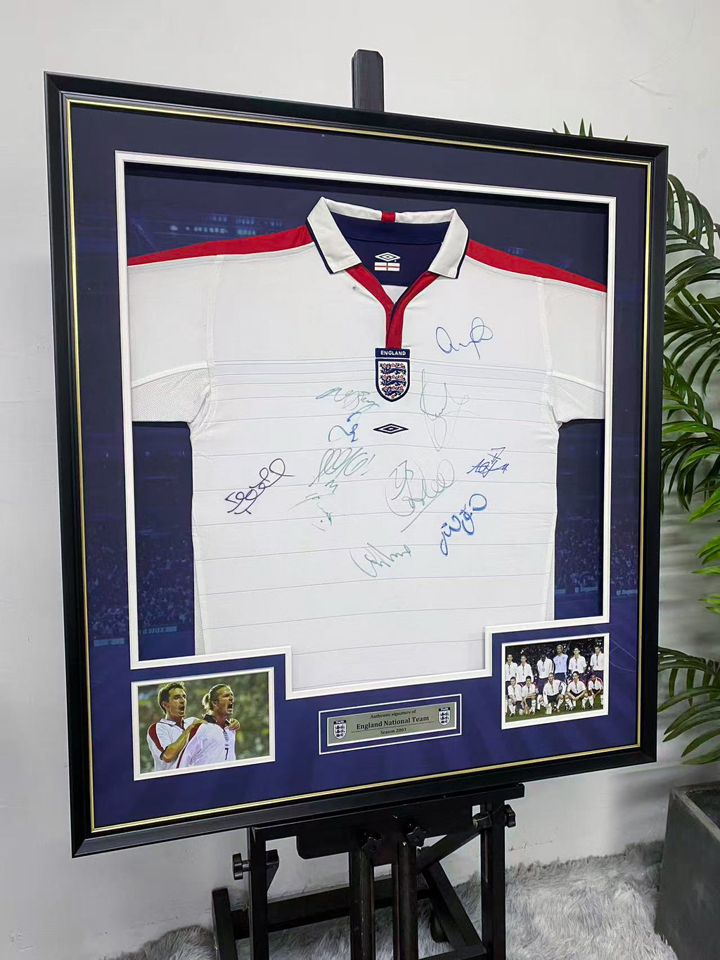 England National Team Multi‑Signed Jersey Framing