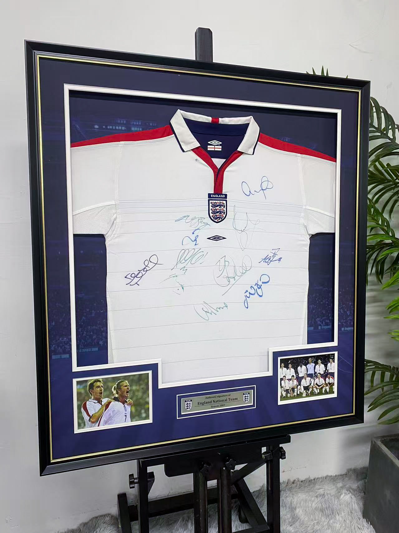 England National Team Multi‑Signed Jersey Framing