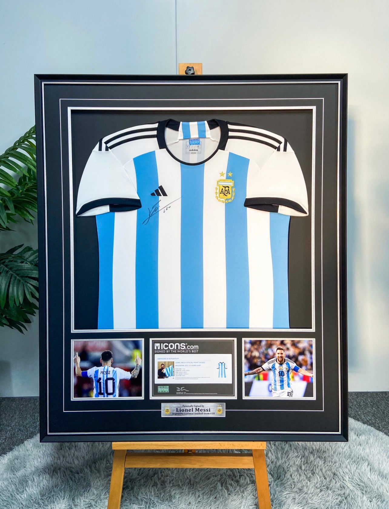 Lionel Messi Argentina Autographed Custom Framed Jersey
