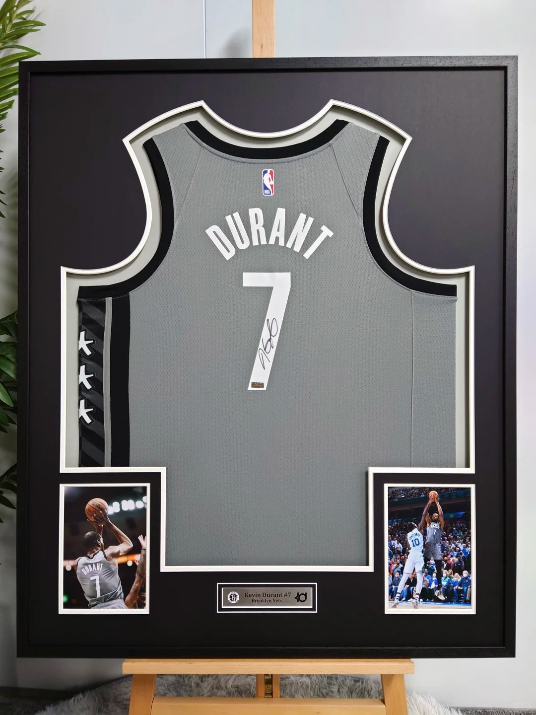 Kevin Durant Brooklyn Nets Autographed Custom Framed Jersey