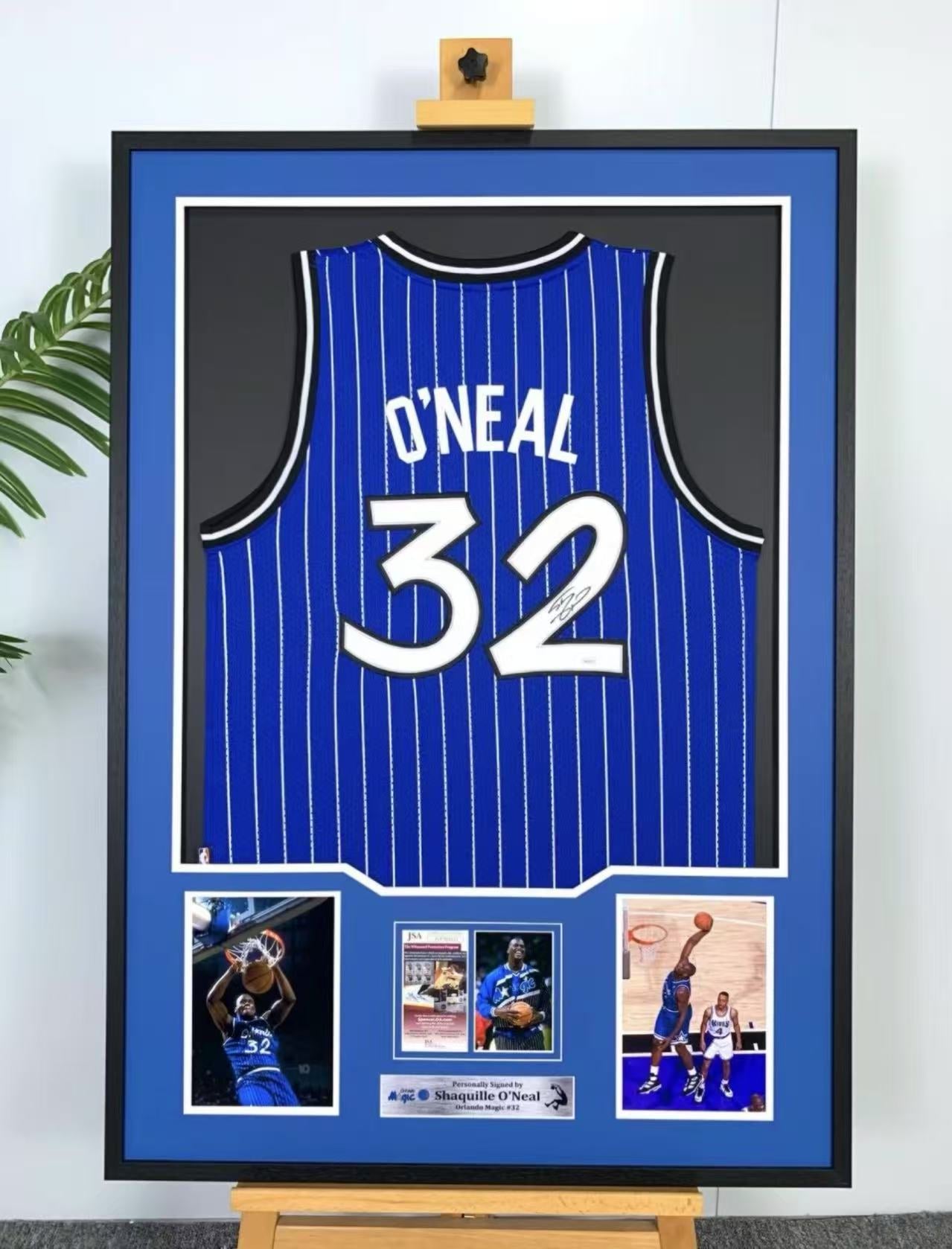 Orlando Magic Shaquille O'Neal Autographed Jersey with Standard Design Framed 00001