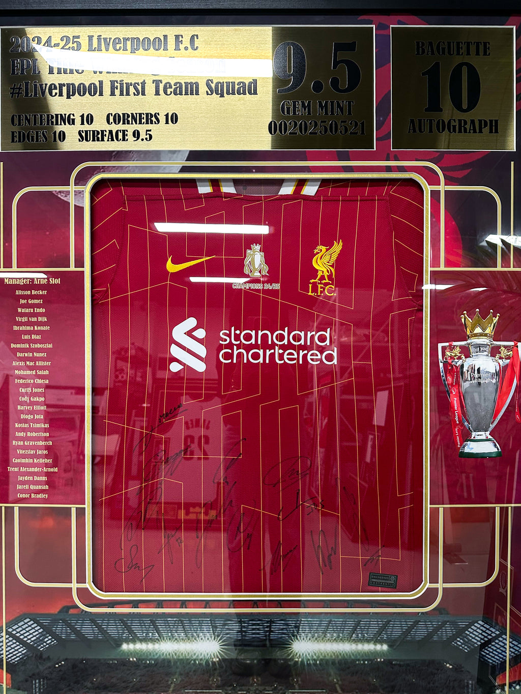 Liverpool FC Autographed Jersey Framing