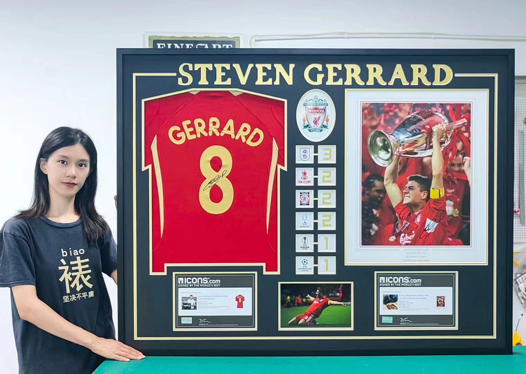 Steven Gerrard Liverpool Signed Jersey Framing