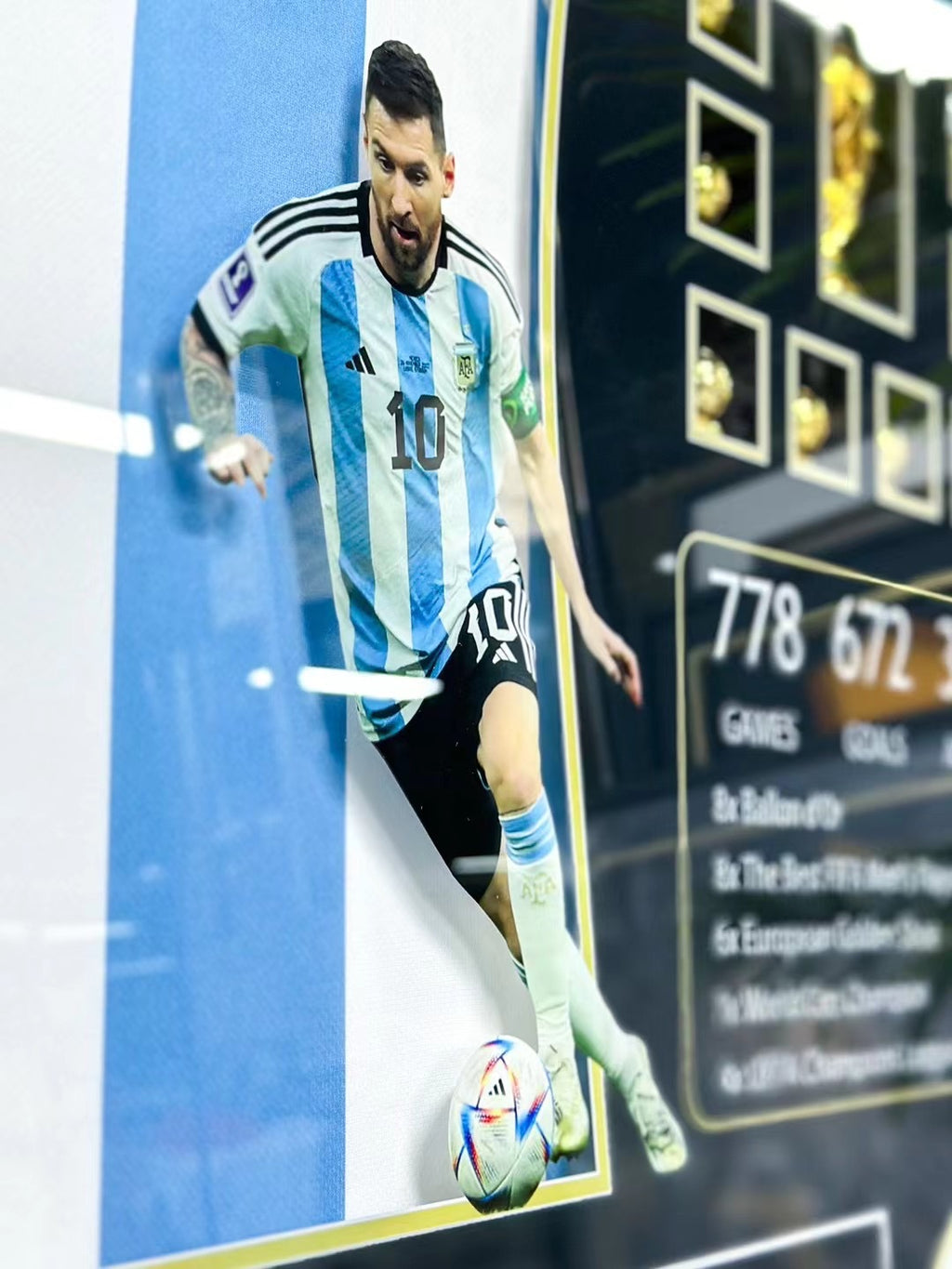 Lionel Messi Argentina Autographed Custom Framed Jersey