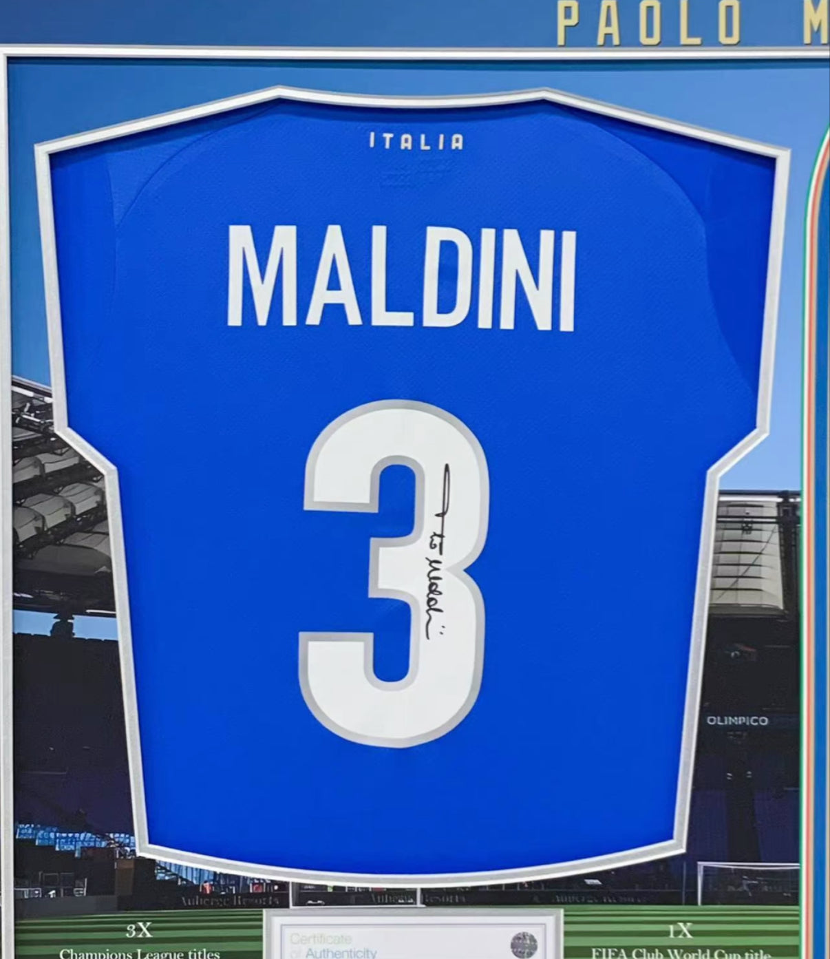 Paolo Maldini Italy Jersey – Autographed Custom Framing