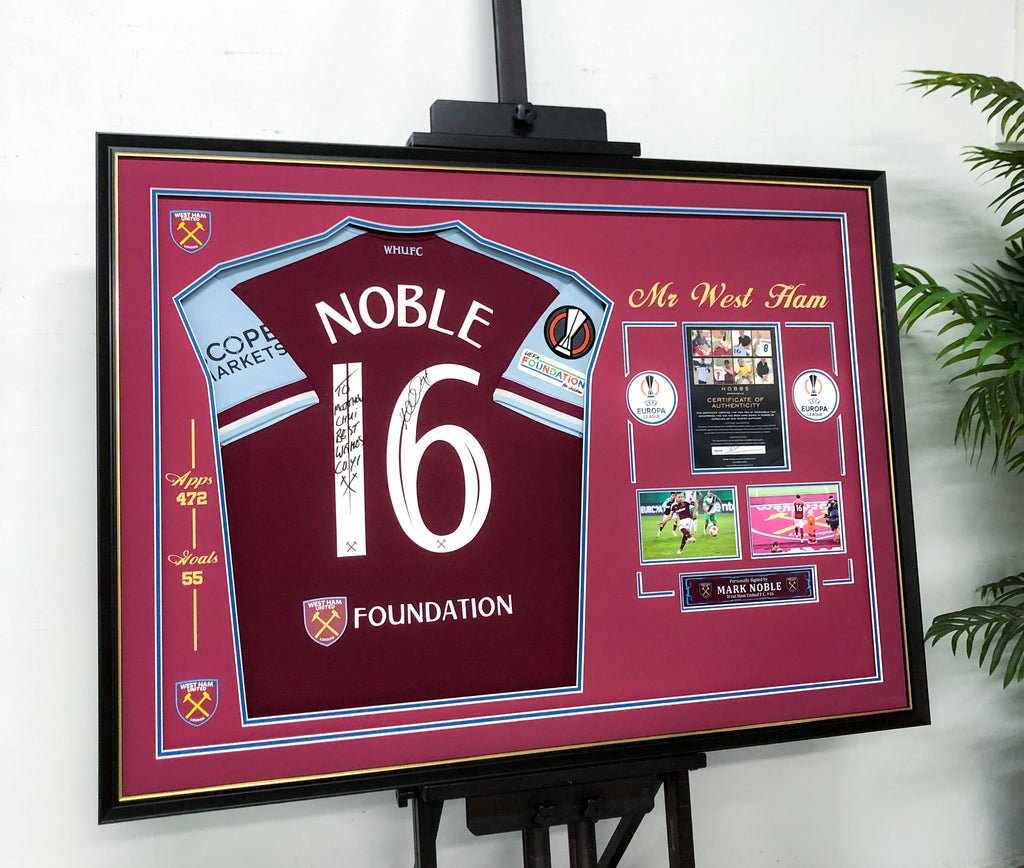 Mark Noble West Ham Autographed Jersey Framed