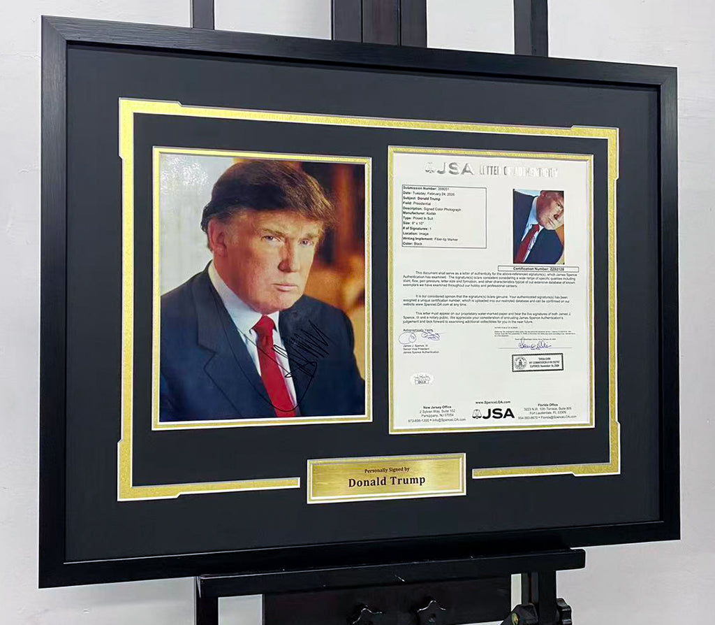 Donald Trump Signed Photo Framed With JSA COA