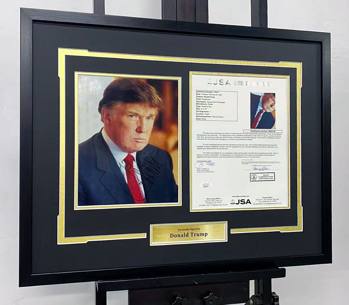 Donald Trump Signed Photo Framed With JSA COA