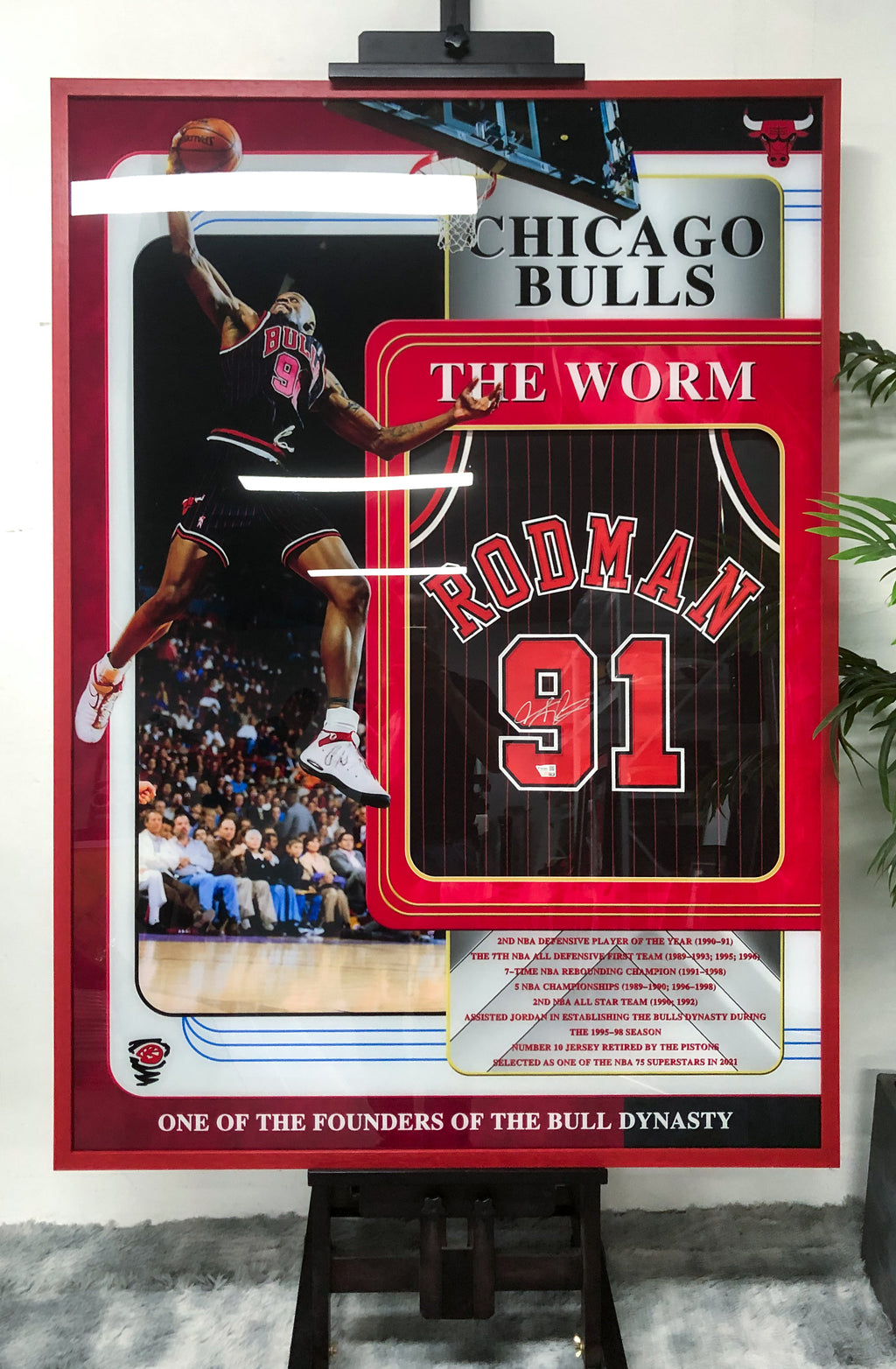 Dennis Rodman Chicago Bulls Jersey Framing