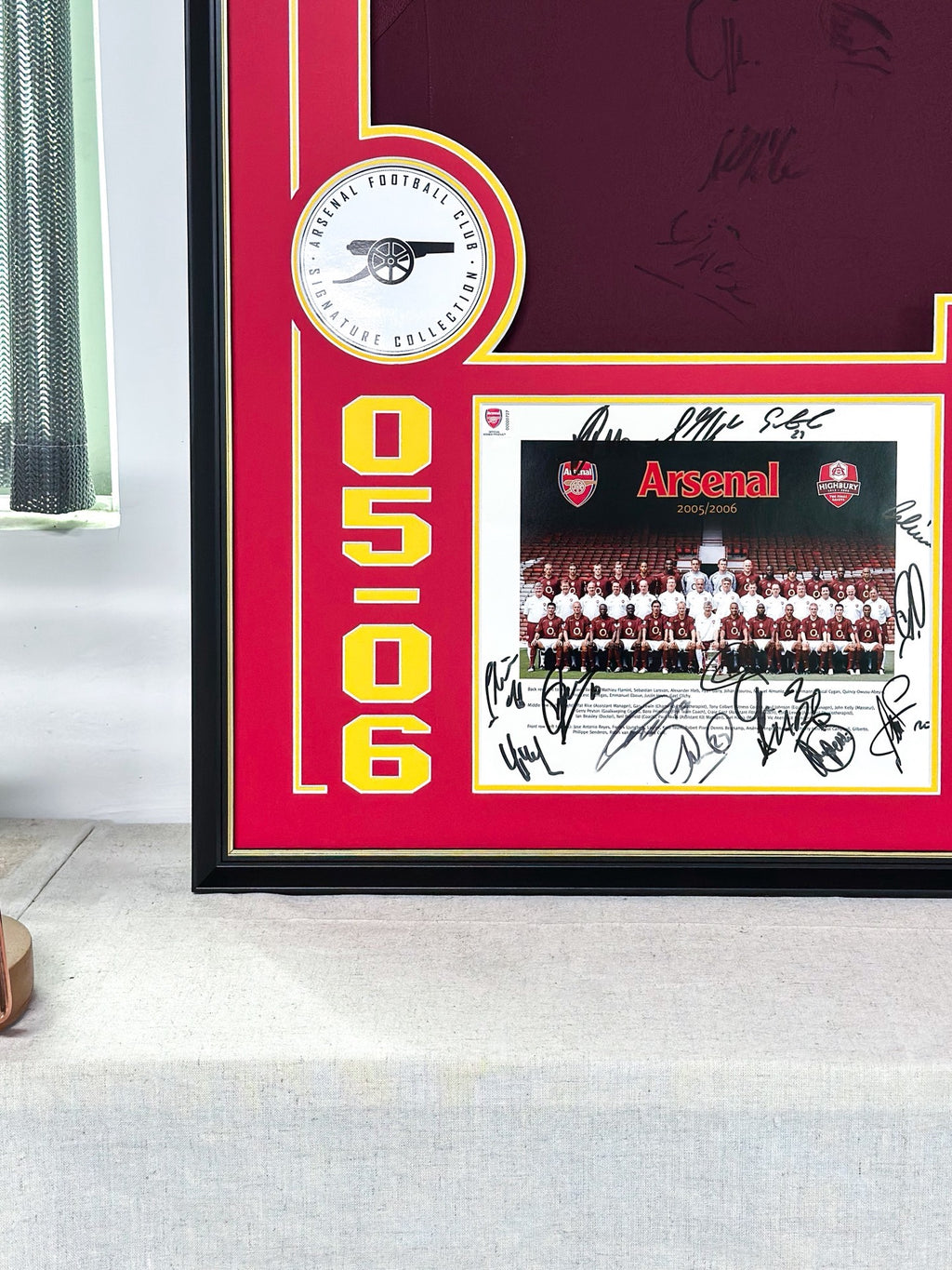 Arsenal Football Club Autographed Jersey Custom Framed