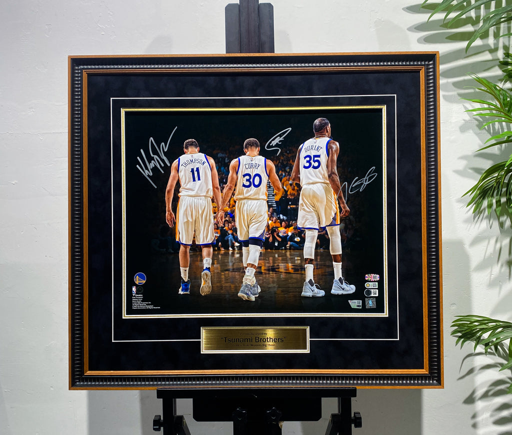 Curry Thompson Durant Golden State Warriors Multi‑Signed Photo Framing