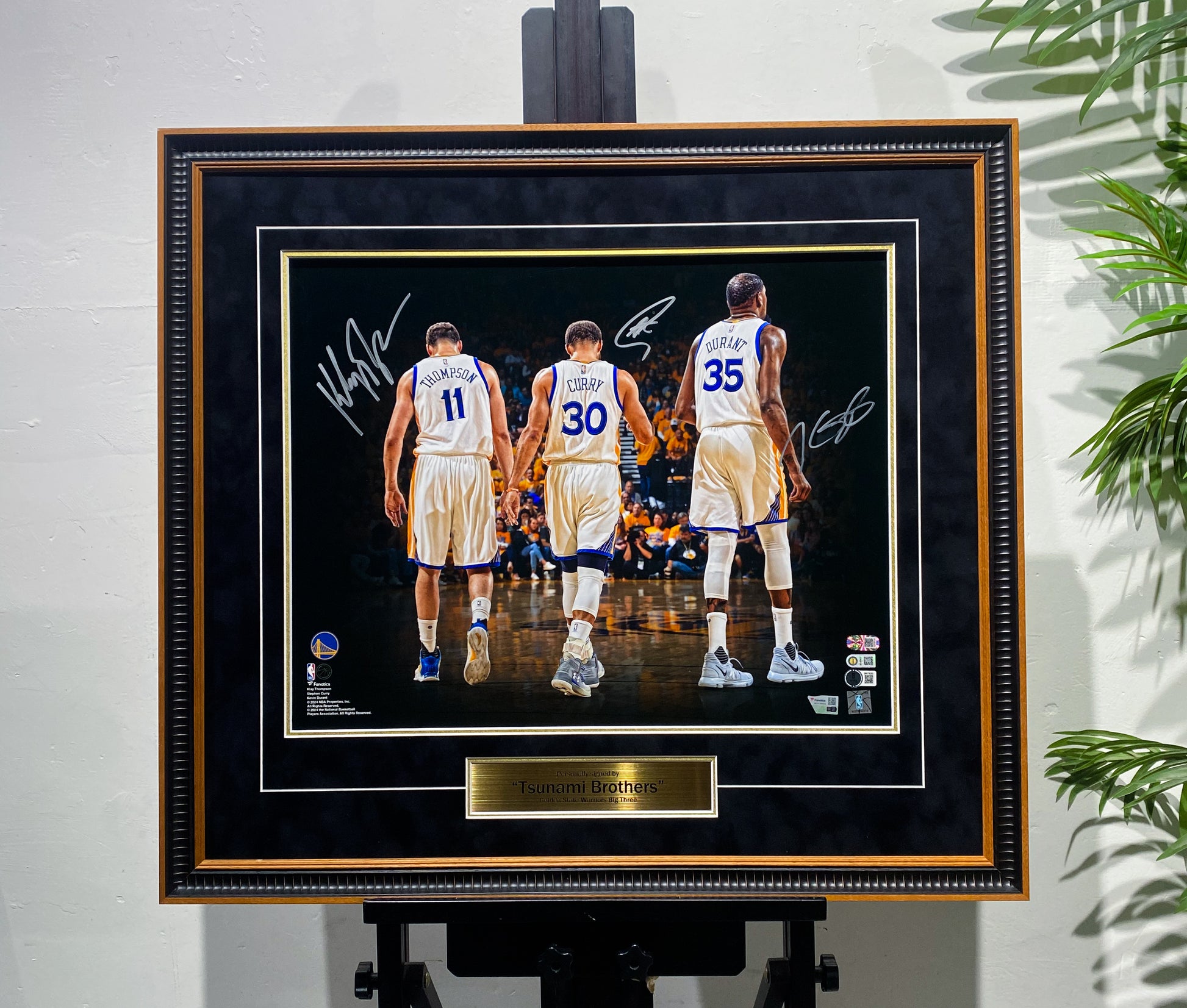 Curry Thompson Durant Golden State Warriors Multi‑Signed Photo Framing
