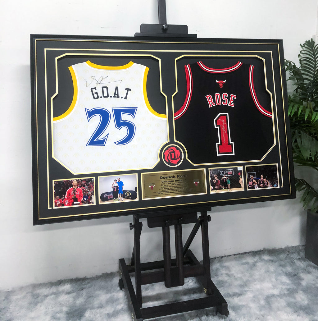 Derrick Rose Chicago Bulls Autographed Jersey Framed