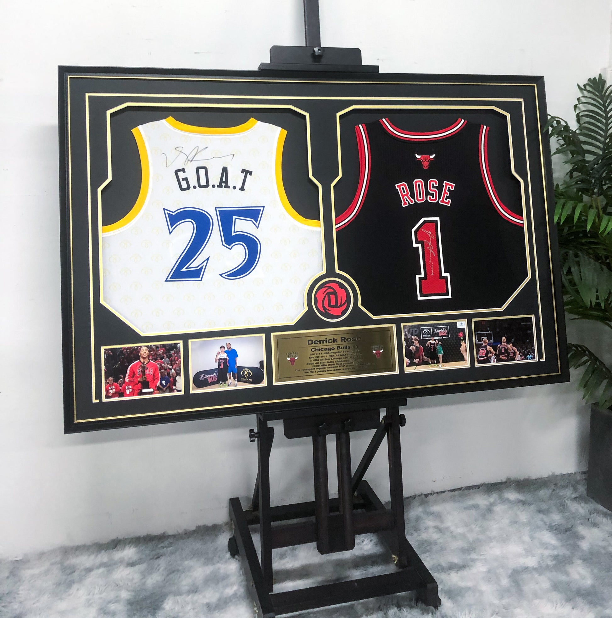 Derrick Rose Chicago Bulls Autographed Jersey Framed