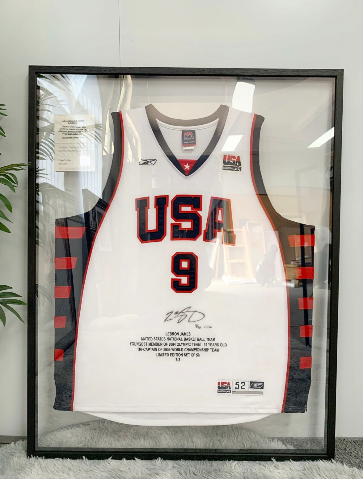 USA Team LeBron James Autographed Framed Jersey