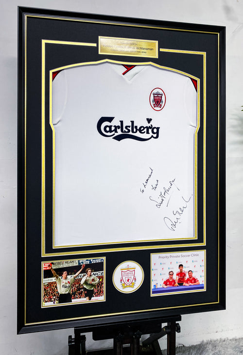 Robbie Fowler & Steve McManaman Liverpool 98/99 Away Dual-Signed Jersey Framing