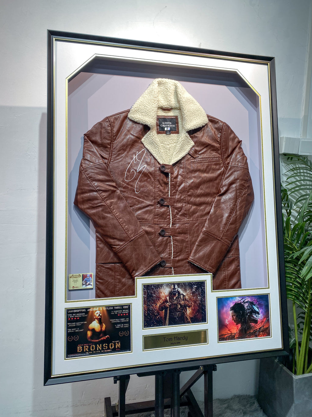 Tom Hardy Autographed Leather Jacket Framing Sentimental Item