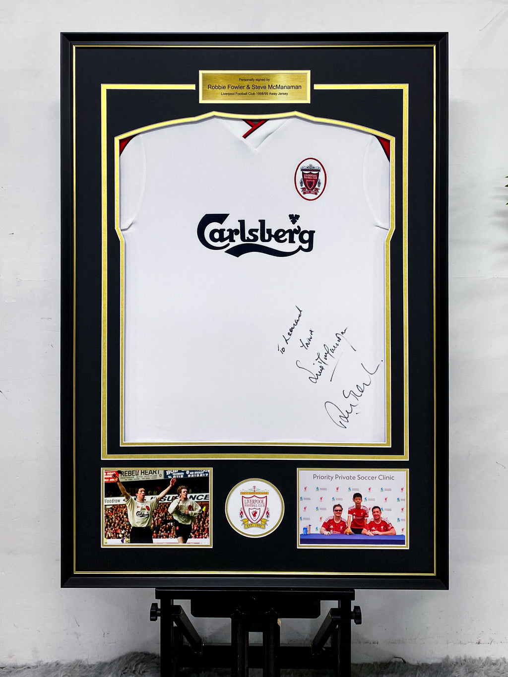 Robbie Fowler & Steve McManaman Liverpool 98/99 Away Dual-Signed Jersey Framing