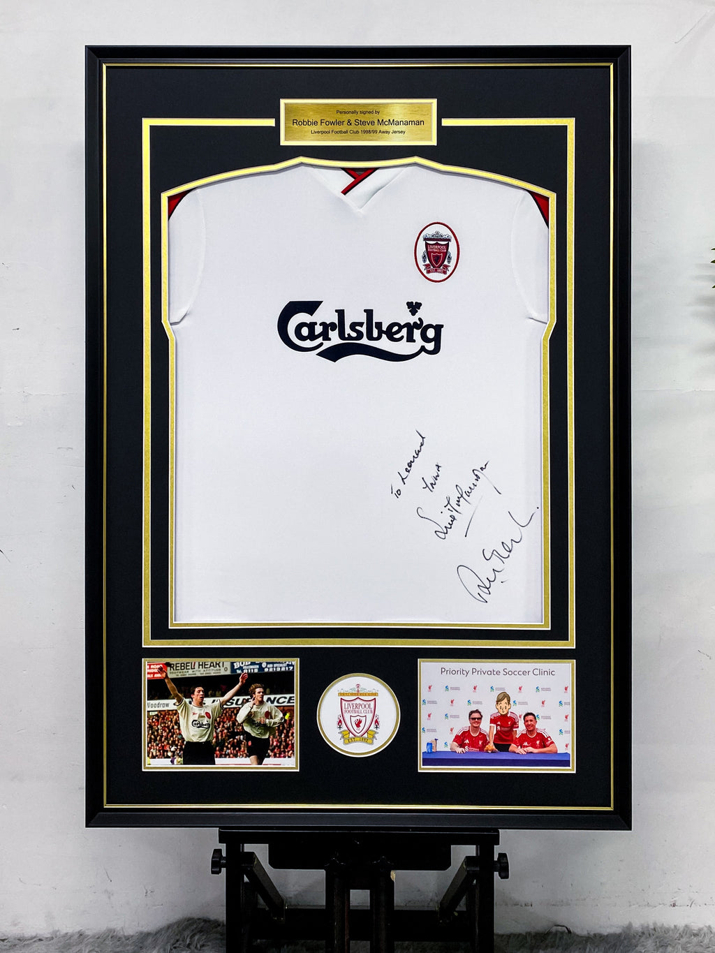 Robbie Fowler & Steve McManaman Liverpool 98/99 Away Dual-Signed Jersey Framing