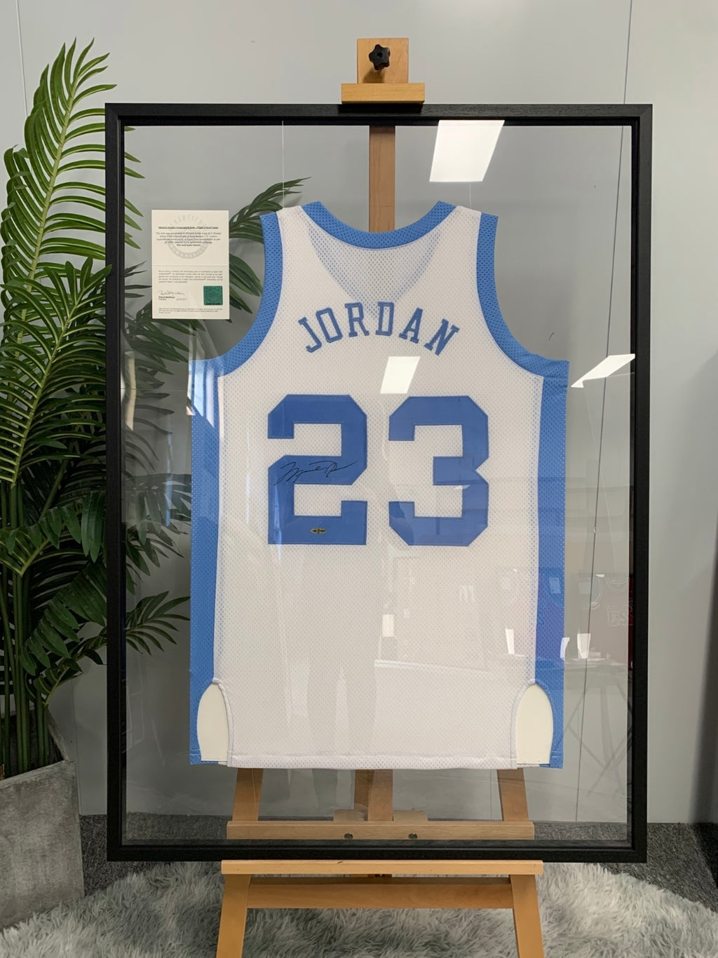 North Carolina Michael Jordan Autographed Framed Jersey