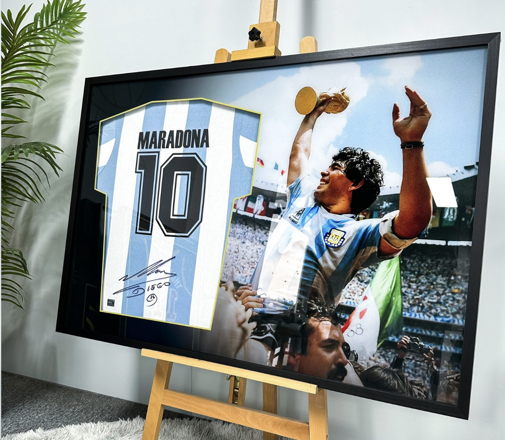 Diego Maradona Argentina Autographed Custom Framed Jersey