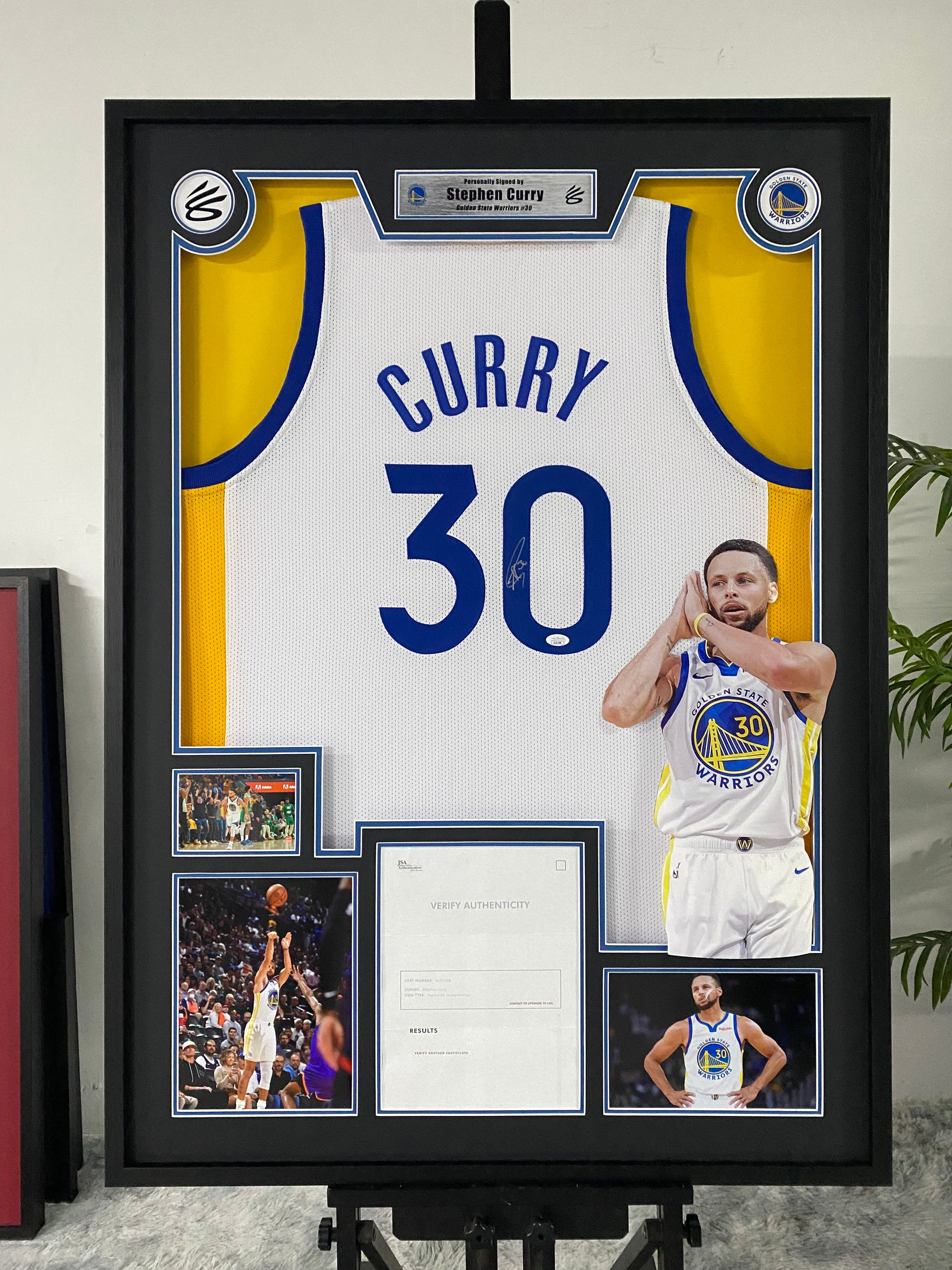 Stephen Curry Golden State Warriors Jersey Framed