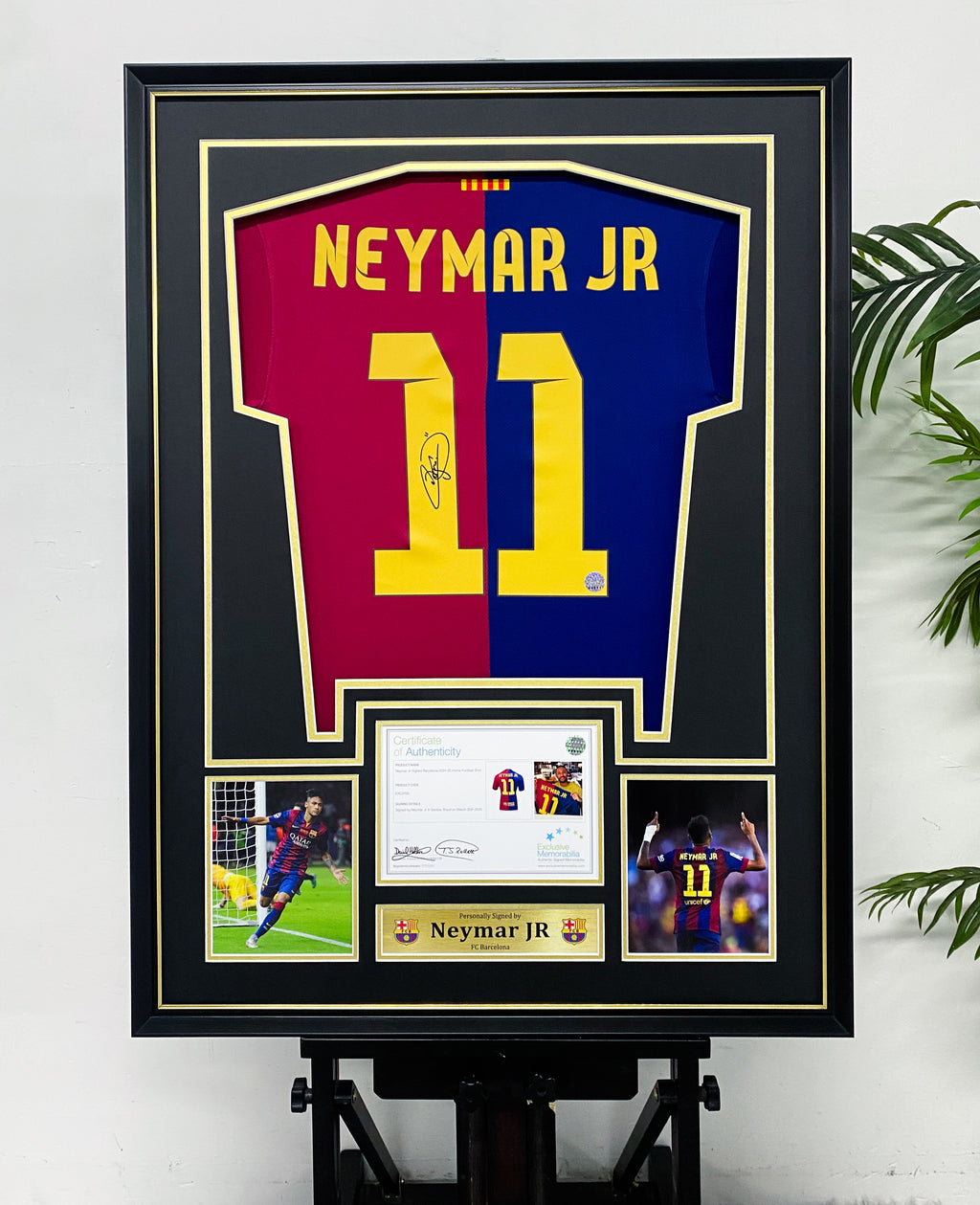 Neymar Jr FC Barcelona Autographed Jersey Framing