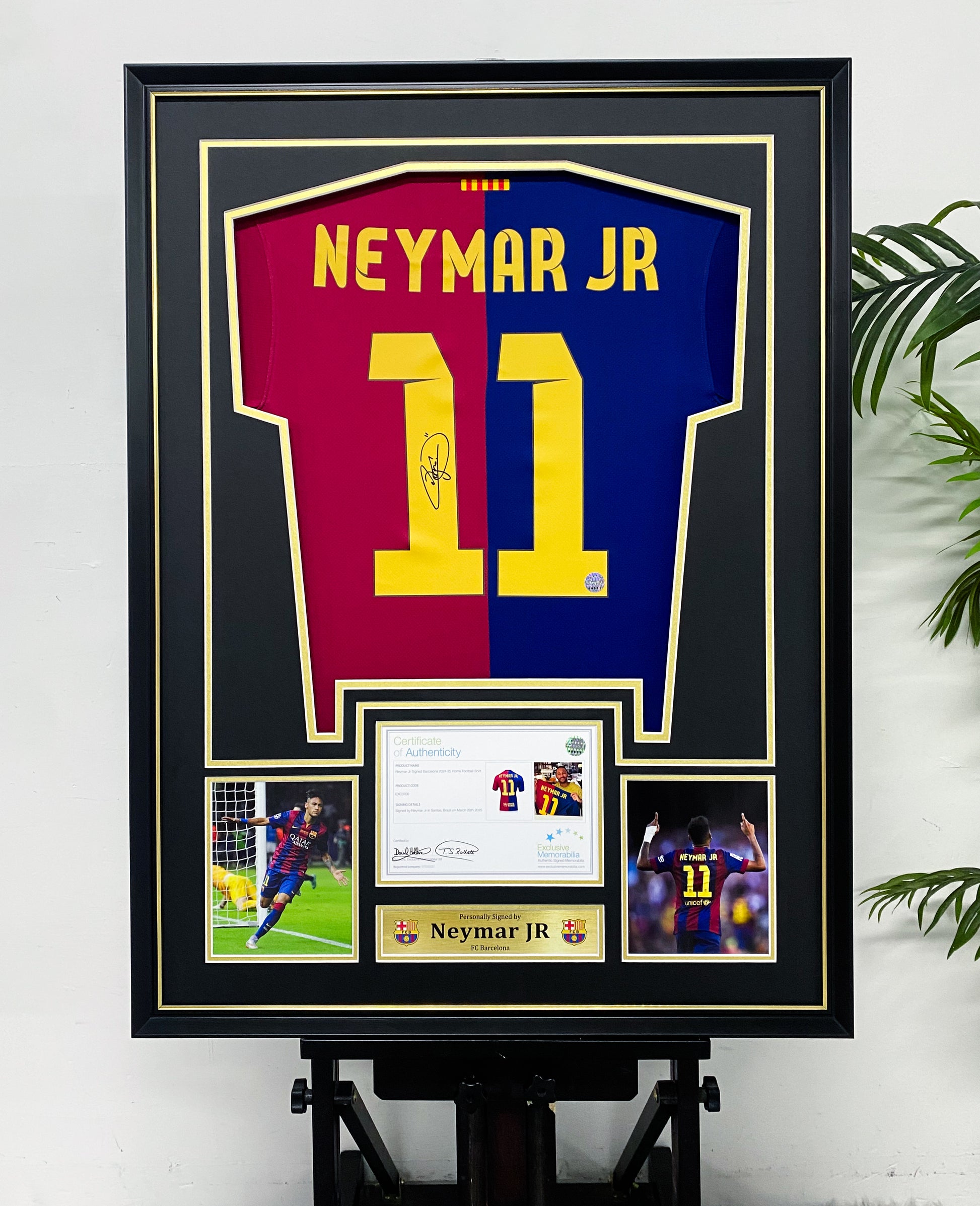 Neymar Jr FC Barcelona Autographed Jersey Framing