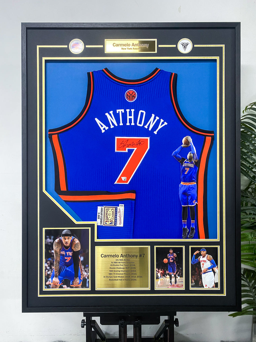 Carmelo Anthony New York Knicks Jersey Framing | Bespoke Autograph Memorabilia Display