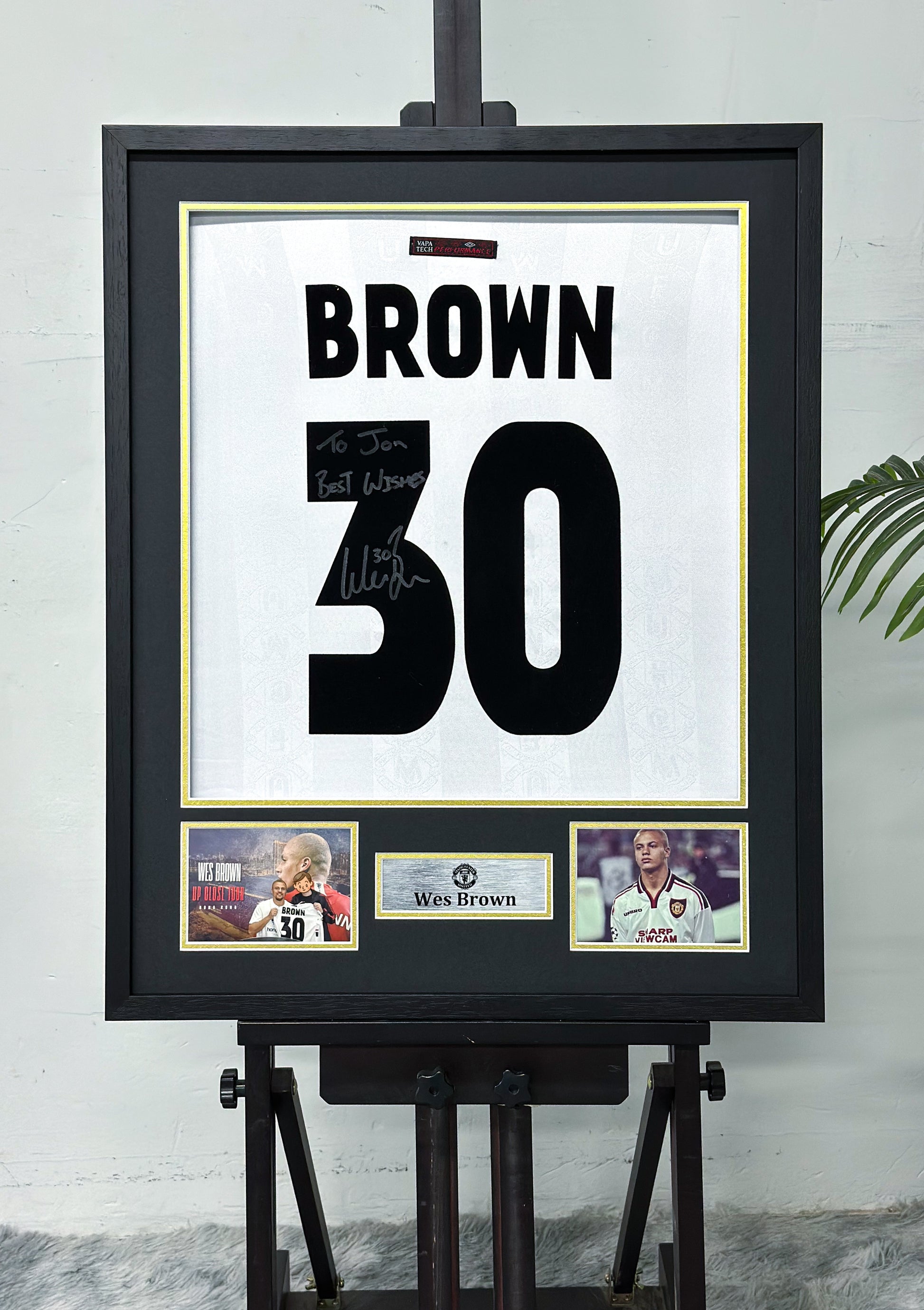 Wes Brown Manchester United Jersey Custom Framing
