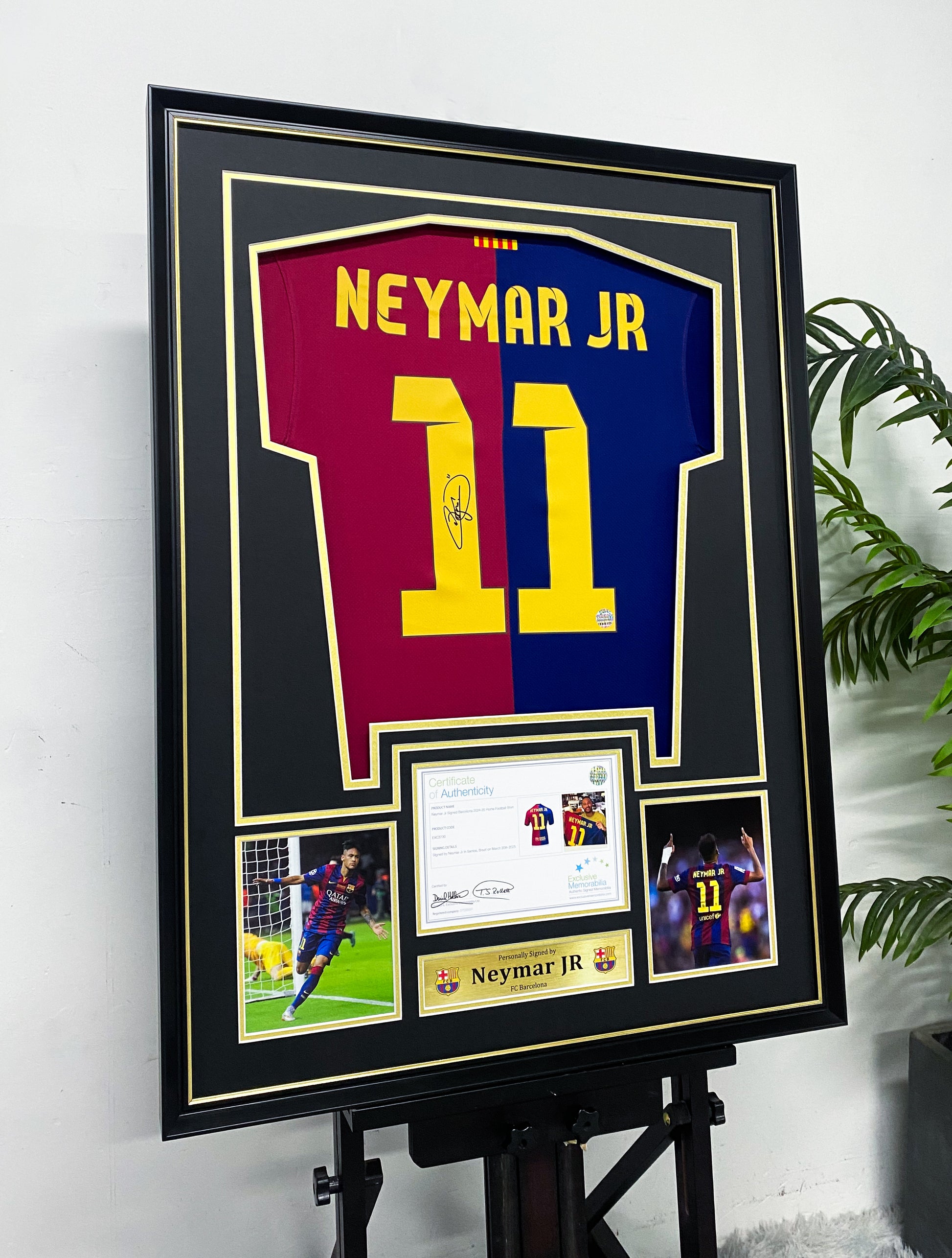 Neymar Jr FC Barcelona Autographed Jersey Framing
