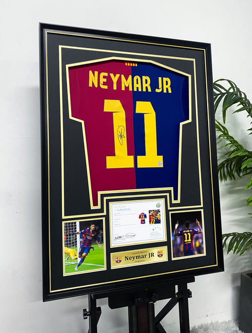 Neymar Jr FC Barcelona Autographed Jersey Framing