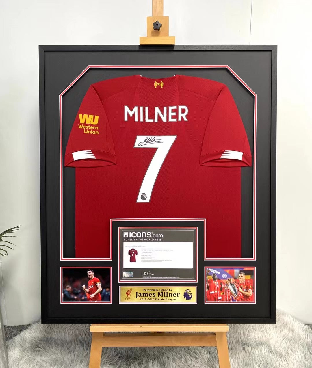 James Milner Liverpool FC Autographed Jersey Standard Framed