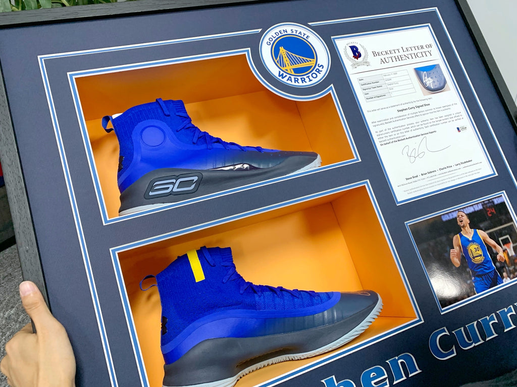 Stephen Curry Sneakers with Personalized Custom Design Framed 000016