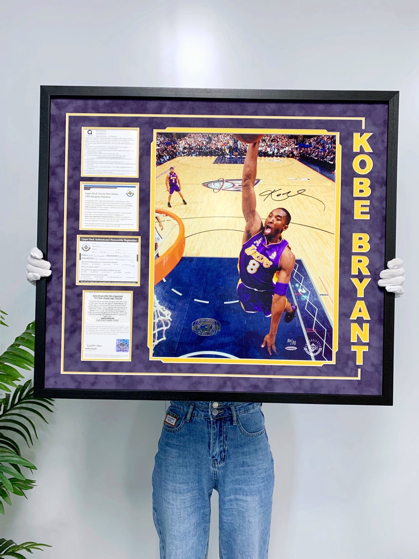 Kobe Bryant Poster with Personalized Custom Design Framed 000035