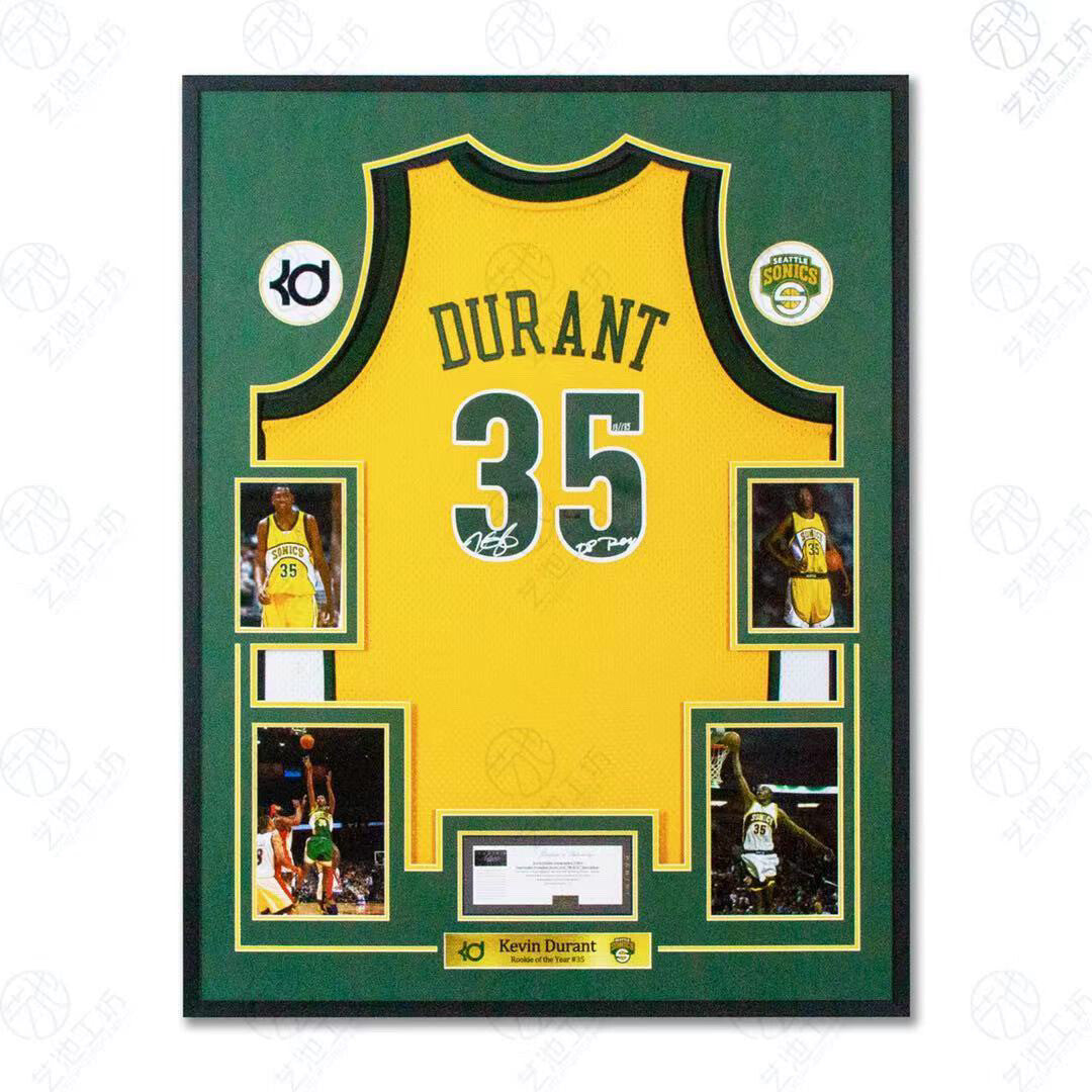 Seattle SuperSonics Kevin Durant Autographed Jersey with Personalized Custom Design Framed 00006