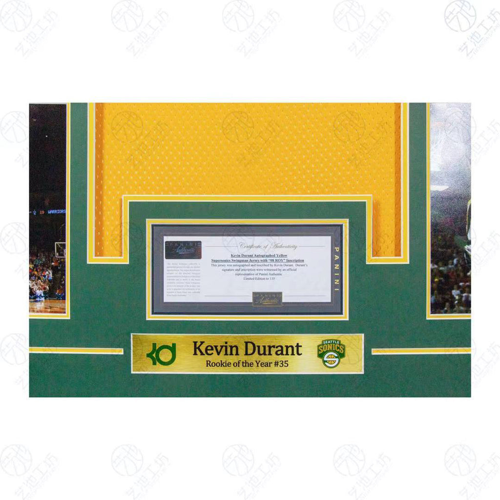 Seattle SuperSonics Kevin Durant Autographed Jersey with Personalized Custom Design Framed 00006