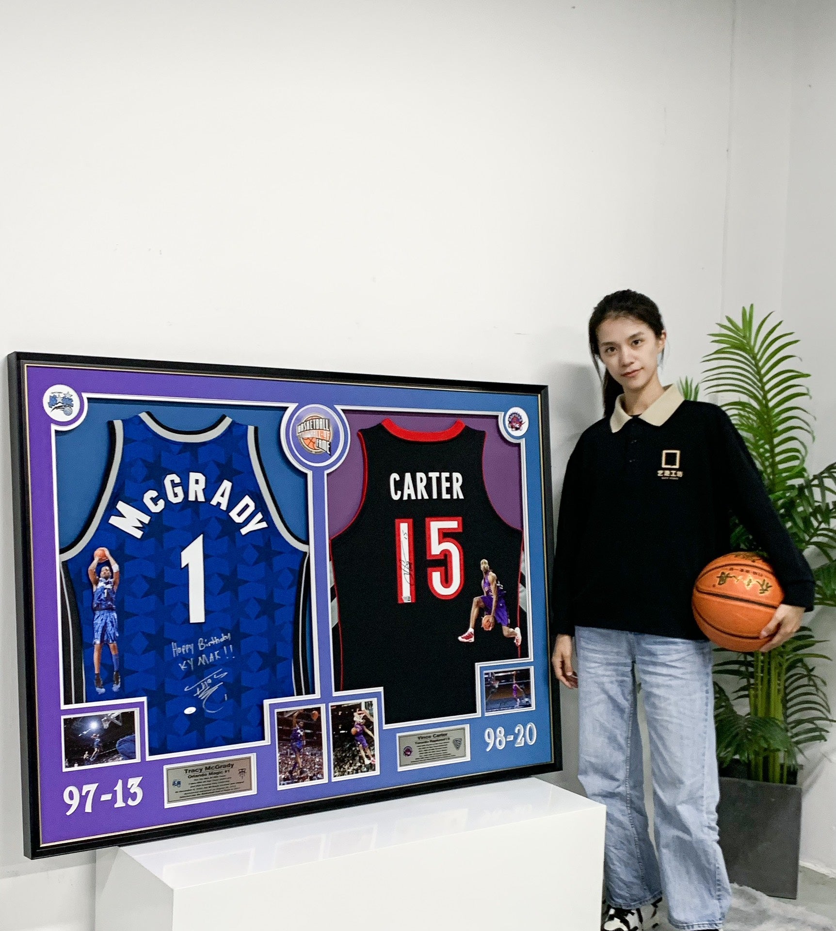 T-mac Carter   Autographed Jersey with Personalized Custom Design Framed 000011