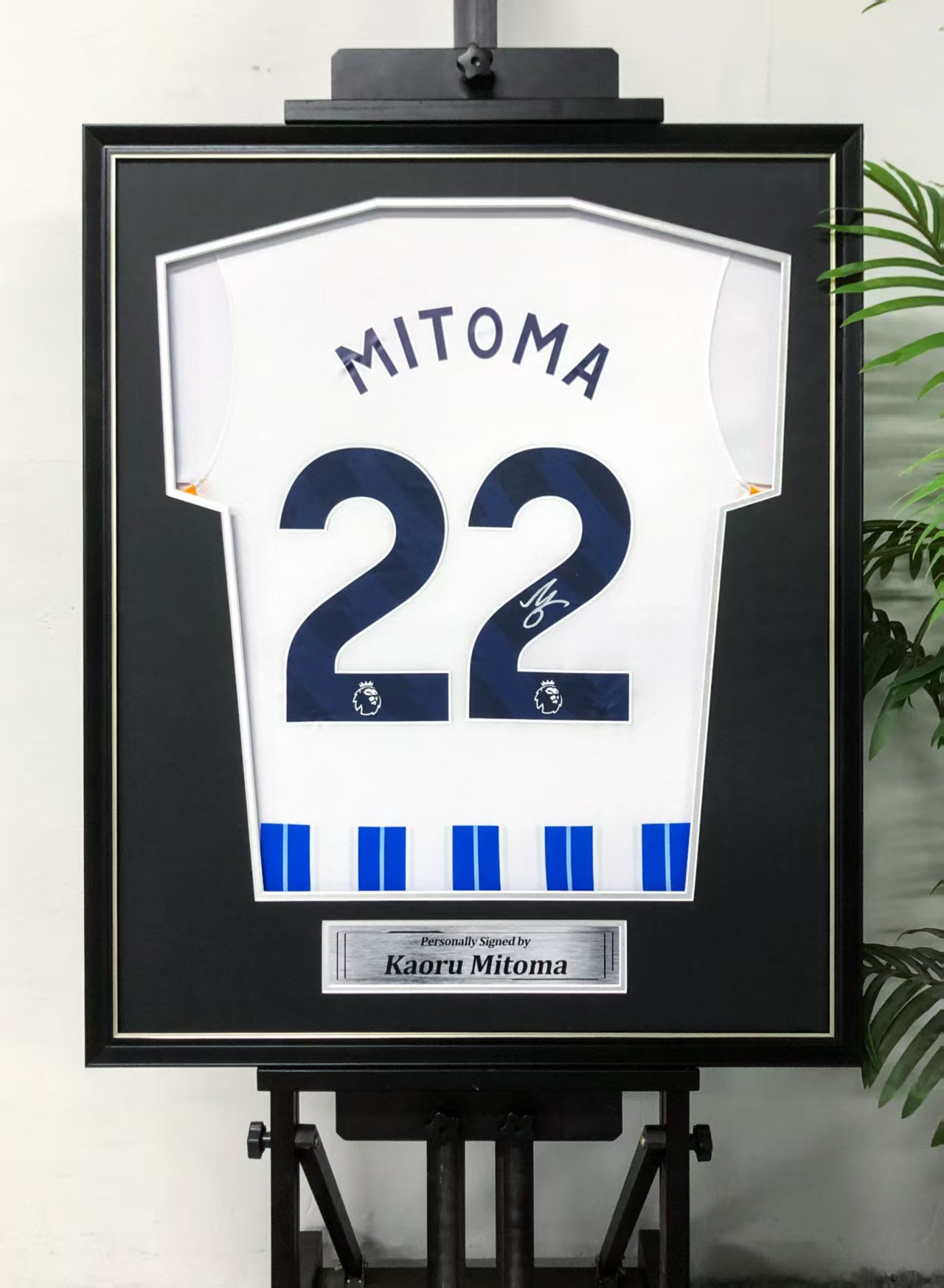 Kaoru Mitoma Brighton Autographed Jersey Custom Framed