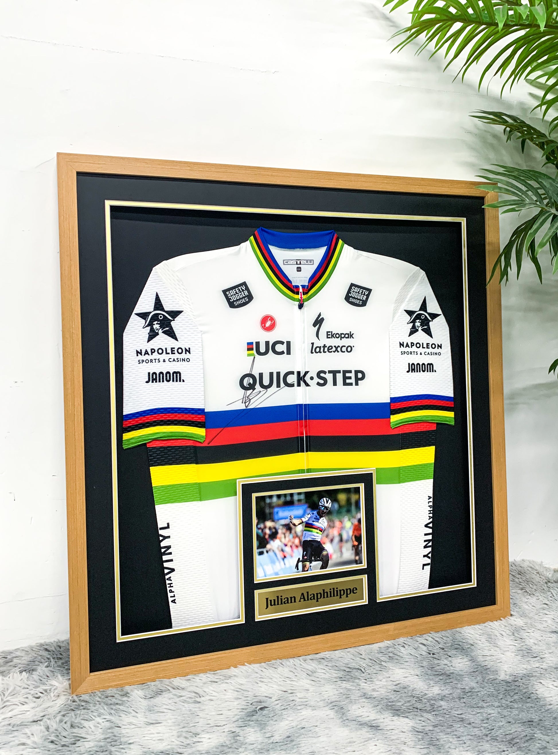 Julian Alaphilippe Cycling Jersey Custom Framed Collectible