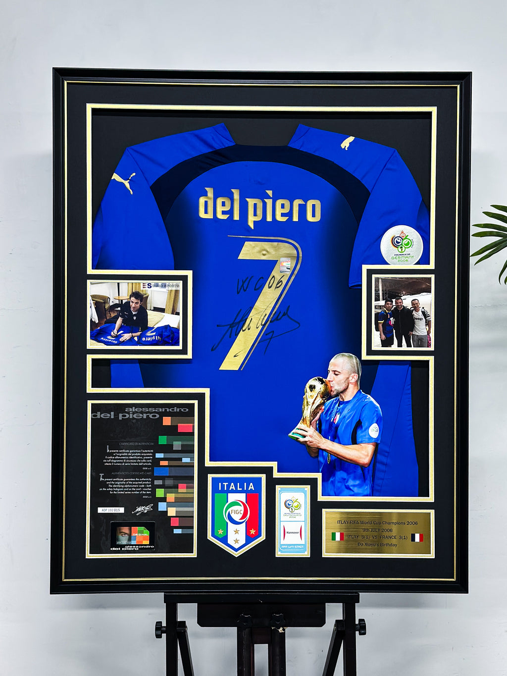 Alessandro Del Piero Italy 2006 World Cup Jersey Framing