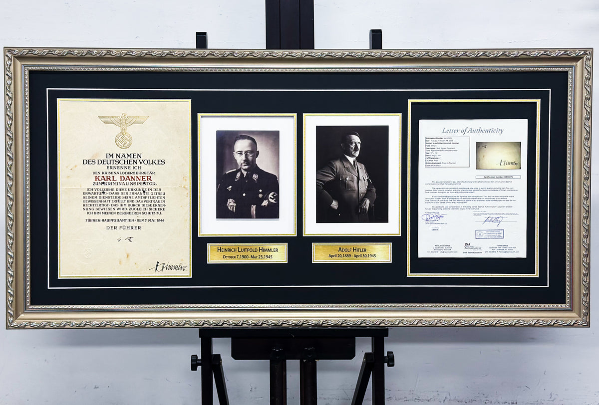 Historical Document & Autograph Memorabilia Custom Framed Display