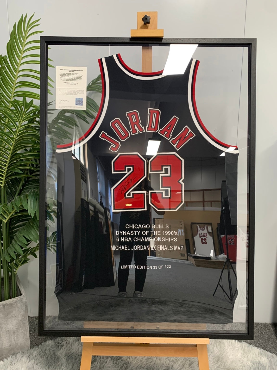 Chicago Bulls Michael Jordan Autographed Framed Jersey