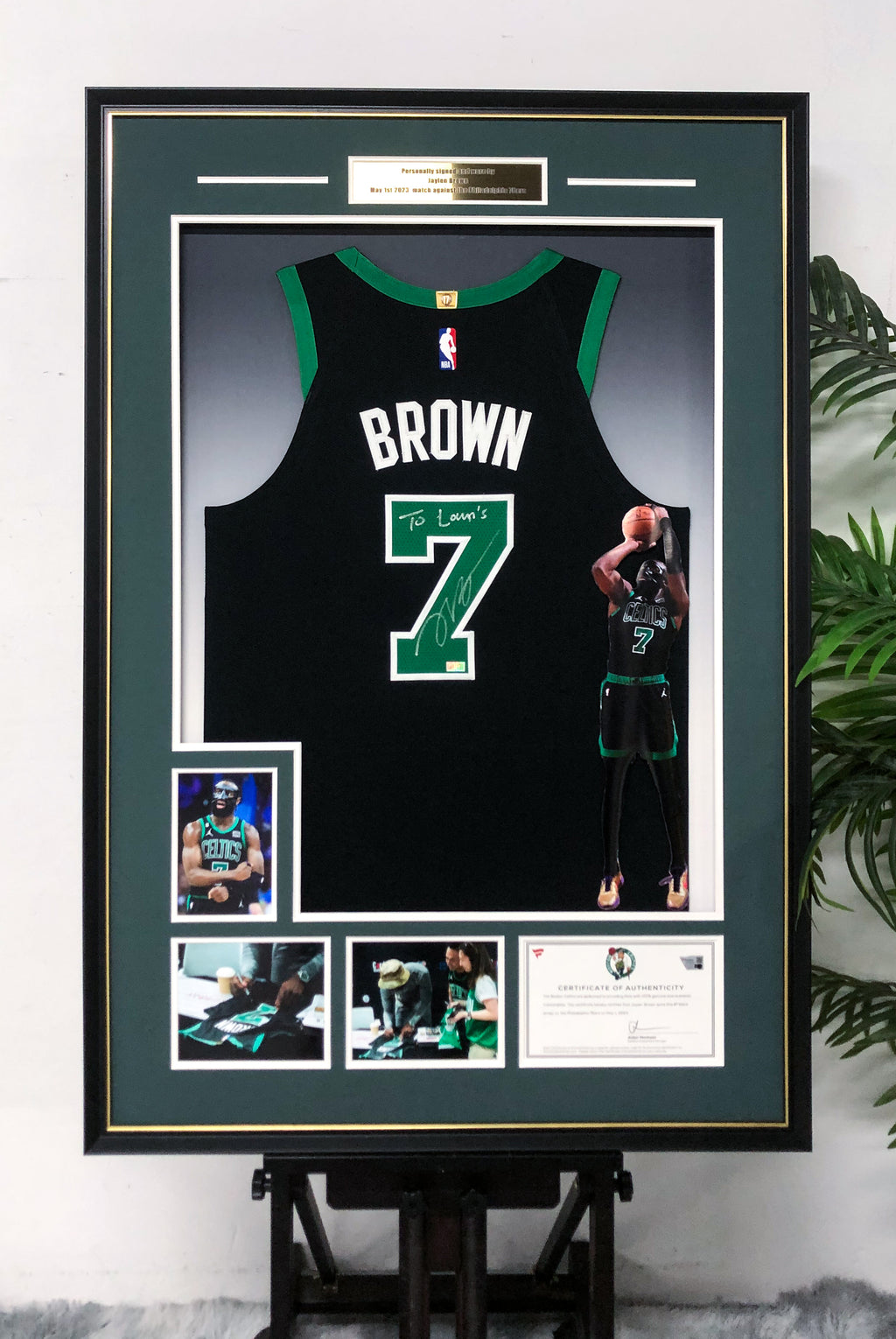 Jaylen Brown Boston Celtics Autographed Jersey Framed