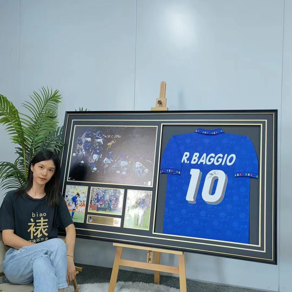 Roberto Baggio Italy Signed Jersey Framing