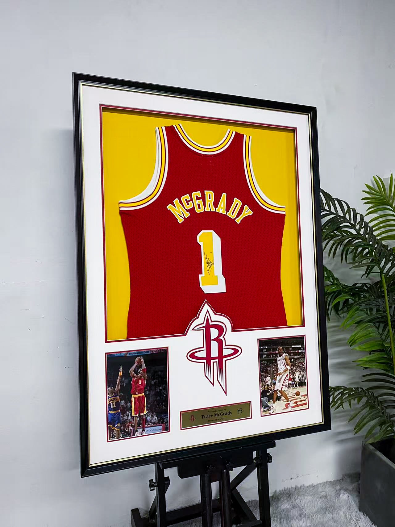 Tracy McGrady Houston Rockets #1 Signed Jersey Framing